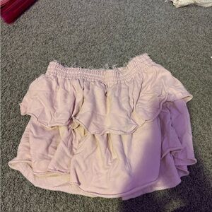 Aerie Light Pink/Purple Ruffled Skirt